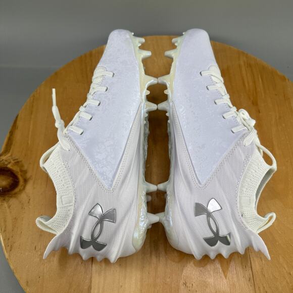 Under Armour Blur Smoke 2.0 MC Suede Mens Size 9 Football Cleats White NEW - Picture 6 of 9